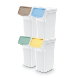 Bidoni Cestini Pattumiere StackBox | Neri | Impilabili | Raccolta Differenziata Riciclaggio | in Plastica | per Casa Interni