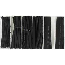 Set di Guaine Termorestringenti | 100 Pezzi | Nere | Diametro 1,5-13 mm | con Custodia