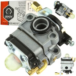 Carburatore per Decespugliatore a Scoppio | Diametro Foro 9 mm | Altezza Totale 90 mm | Spessore 30 mm | Montaggio a Due Viti Distanza 30 mm | Pezzo di Ricambio