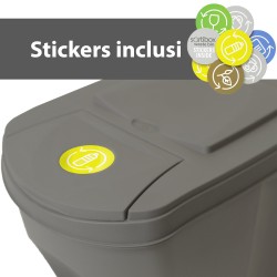 Set di Bidoni Cestini SortiBox | per Raccolta Differenziata Riciclaggio | Impilabili | 35 Litri | in Plastica | per Casa Interni