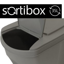 Set di Bidoni Cestini SortiBox | per Raccolta Differenziata Riciclaggio | Impilabili | 35 Litri | in Plastica | per Casa Interni