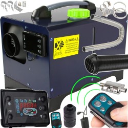 Riscaldatore dAria Stufa Portatile | a Diesel Gasolio | 12V/230V | Potenza 9 kW | con Monitor LCD Telecomando | per Roulotte Auto Garage Magazzini Abitazioni