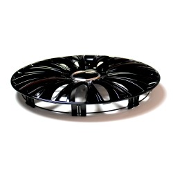 Set 4 Copricerchi 13" Pollici Borchie Nero Coprimozzo Modello DINORB con annello ring Cromato