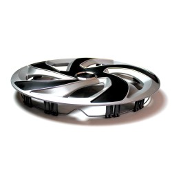 Set 4 Copricerchi 13" Pollici Borchie Nero e Argento Coprimozzo Modello REXMIX con annello ring Cromato