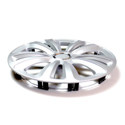 Set 4 Copricerchi 13" Pollici Borchie Argento Coprimozzo Modello TERRAR con annello ring Cromato