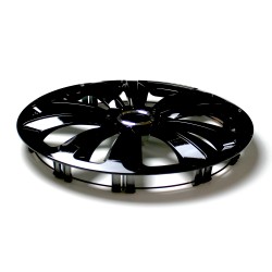 Set 4 Copricerchi 13" Pollici Borchie Nero Coprimozzo Modello TERRARB con annello ring Cromato