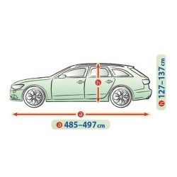Telo Copriauto Copri Auto Macchina Mobile Garage per MobileL SW Esterno | L. 497cm | H. 137 cm | Impermeabile Traspirante