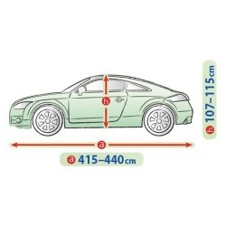 Telo Copriauto Copri Auto Macchina Mobile Garage per L Coupe Esterno | L. 445cm | H. 115 cm | Impermeabile Traspirante