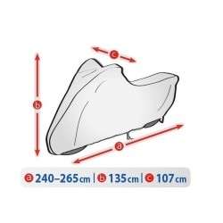 Telo Coprimoto Copri Moto | L. 107cm | L. 265cm | H. 135cm | Impermeabile Traspirante