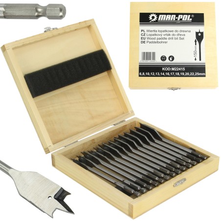 Set Punte Mecchie per Legno 13pz 6-25mm frese foratrici per Trapano HEX acciaio