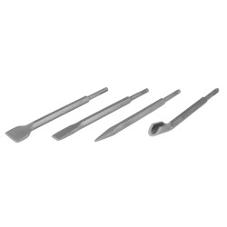 Set 4 Scalpelli 250 mm punte piatto per calestruzzo Tracce muro cemento SDS Plus