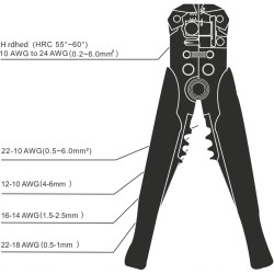 Set Pinza crimpatrice 0,5-6mm2 terminali elettrici a crimpatura 100pz 10-22 AWG