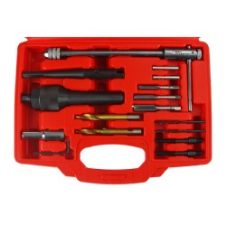 Set Kit rimozione riparazione candele rotte 16 pezzi estrazione candelette