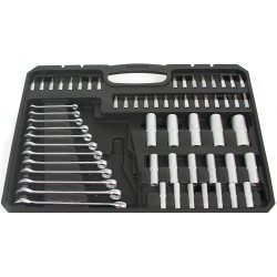 Set kit chiavi a cricchetto bussole valigia utensili 216 pz inserti per officina Bussole inserti 1/4" 1/2"