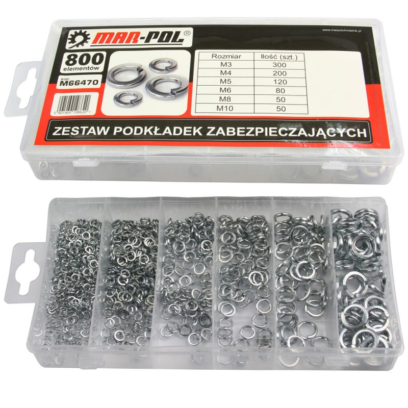 Set kit rondelle a molla di bloccaggio guarnizione piatta acciaio M2-M10 800pz