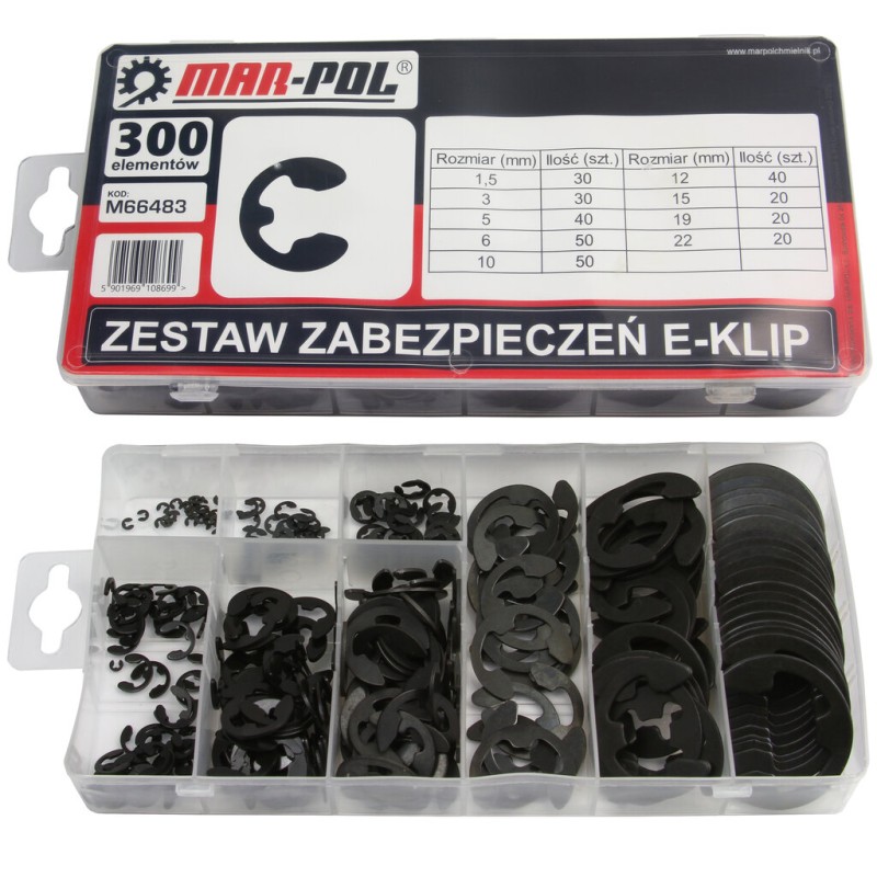 Kit set anelli Seeger fermi elastici per esterni 300pz fissaggio radiale albero