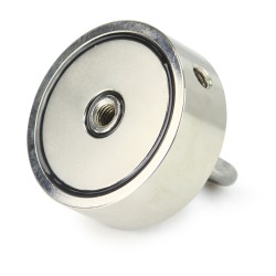 Magnete al Neodimio da pesca potente 170kg Ø60mm per metalli anello capicorda