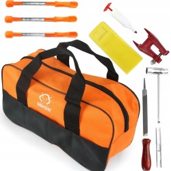 Set Kit affilatura affila catena motosega chiave guida manico 3 lima morsa cuneo