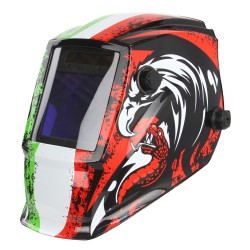 Maschera Casco Saldatura Autoscurante per SMAW MIG TIG GATW SAW PAC PAW | Campo Visivo 100x83 mm | Regolabile