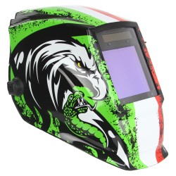 Maschera Casco Saldatura Autoscurante per SMAW MIG TIG GATW SAW PAC PAW | Campo Visivo 100x83 mm | Regolabile