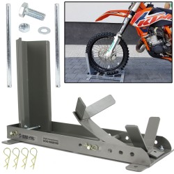 Supporto Sostegno Cavalletto per il Trasporto di Moto | 6 Regolazioni | Lunghezza 64 cm | Altezza 40 cm | Distanza del foro 16-25x51 cm