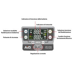 Saldatrice Inverter 3in1 con Caricabatteria e Avviamento Starter Auto | 200A | 14x30x20 cm | Sistema VRB e Raffreddamento Attivo