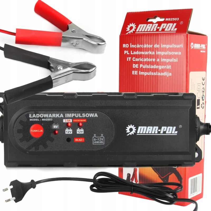 Caricabatteria intelligente 6 fasi 6V-12V per auto moto avviatore a impulsi Portatile