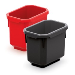 Set di 6 Contenitori Titan Box | 7,5x11x26,3 cm |Rosso e Nero | in Plastica