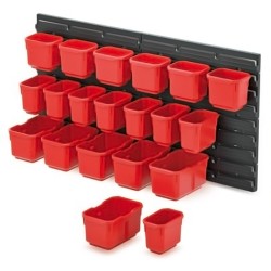 Set di 6 Contenitori Titan Box | 7,5x11x26,3 cm |Rosso e Nero | in Plastica