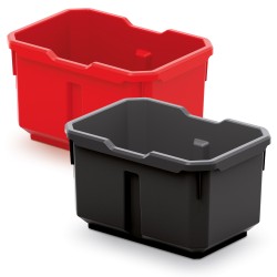 Set di 4 Contenitori Titan Box | 11x15,6x19,5 cm |Rosso e Nero | in Plastica