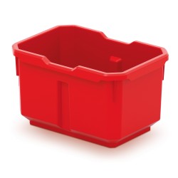 Set di 4 Contenitori Titan Box | 11x15,6x19,5 cm |Rosso e Nero | in Plastica