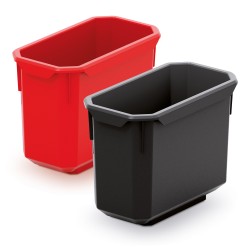 Set di 6 Contenitori XBlock | 7,5x14x10,5 cm | Rosso e Nero | in Plastica