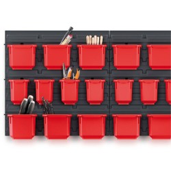 Set di 6 Contenitori XBlock | 7,5x14x10,5 cm | Rosso e Nero | in Plastica