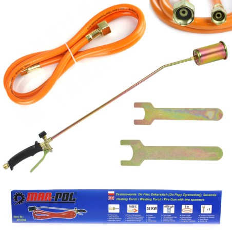 Kit bruciatore saldatore a gas per guaina tubo flessibile 5m ugello 60mm da 58kW