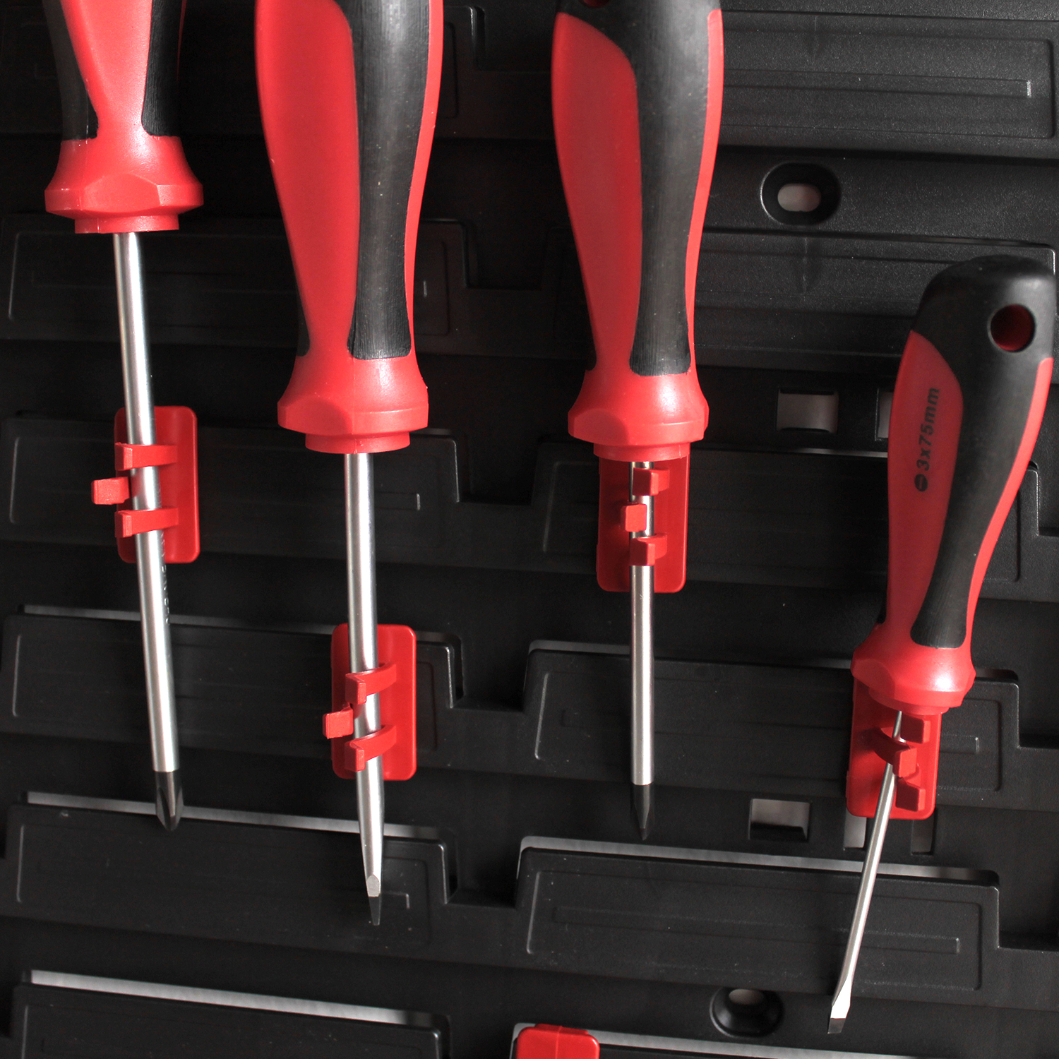 Merriway BH00899 Set Di 4 Ganci Universali Con Rivestimento Plastico - Rosso, Per Garage, Officina E Casa